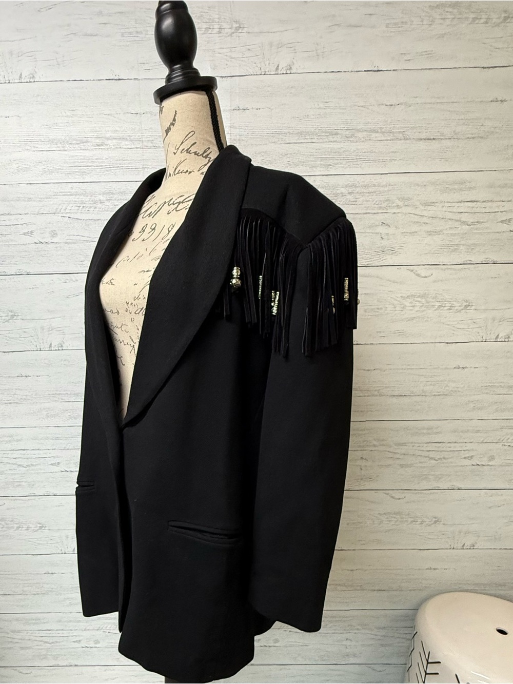 Vintage 90’s Wool Western Fringed Blazer Jacket by New Frontier